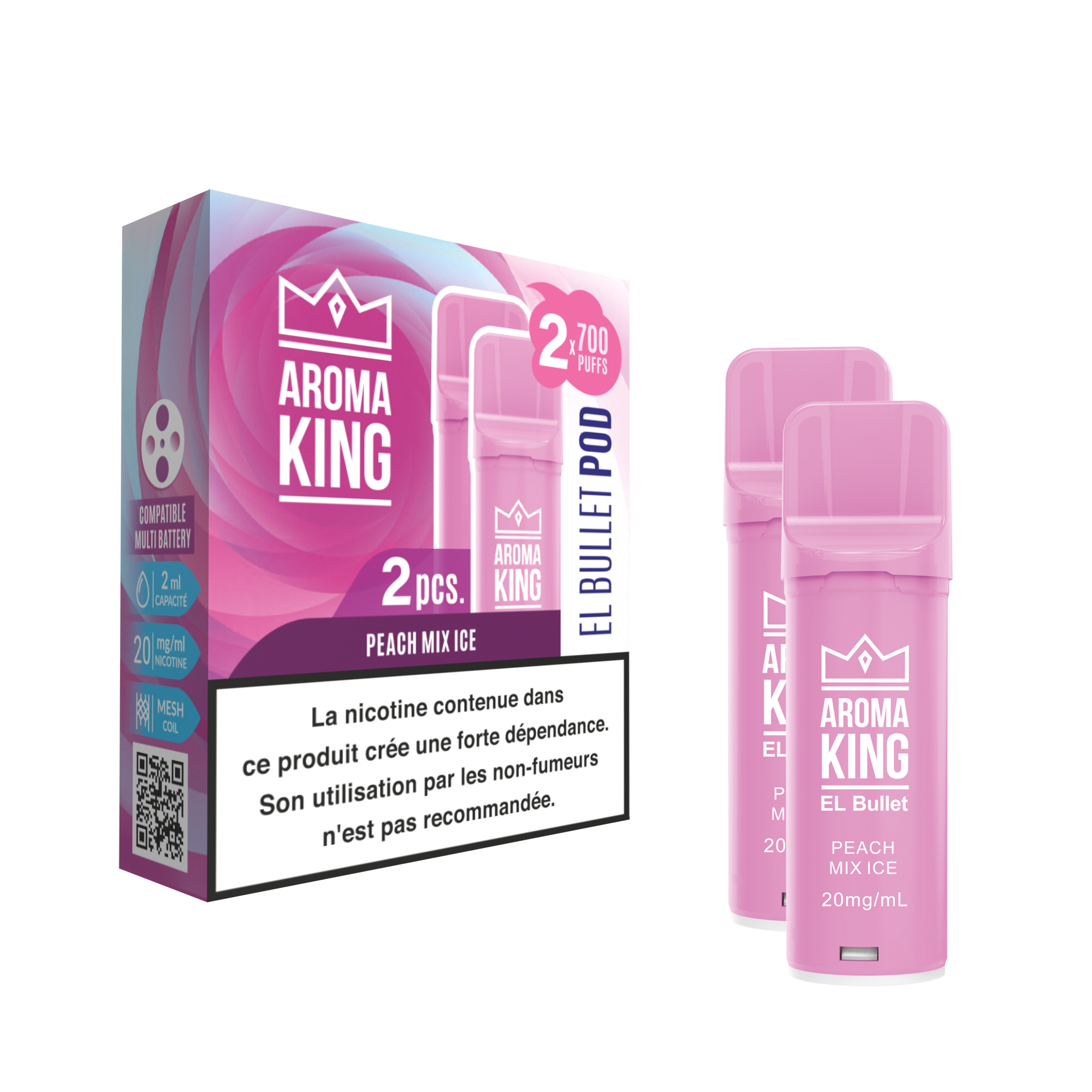 CARTOUCHE PEACH MIX ICE EL BULLET AROMA KING Image